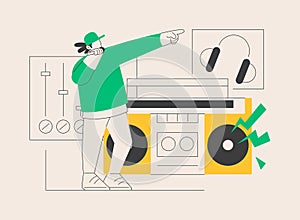 Hip-hop music abstract concept vector illustration.