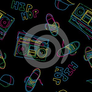 Hip hop music seamless pattern photo