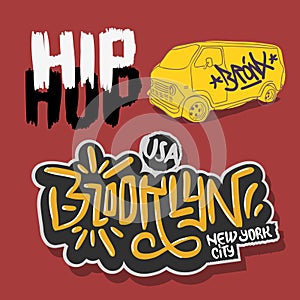 Hip Hop Rap Music Related Vector Illustrations Designs.