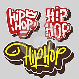 Hip Hop Rap Music Related Vector Illustrations Designs.