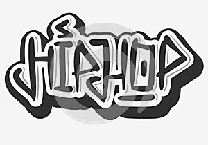 Hip Hop Related Tag Graffiti Influenced Label Sign Logo Lettering for t-shirt or sticker on a white background. Vecto