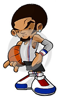 Hip hop street ball basketball player