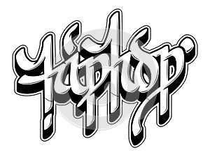 Hip-Hop word in graffiti style banner