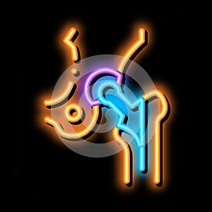 Hip Implant Replacement Biomaterial neon glow icon illustration