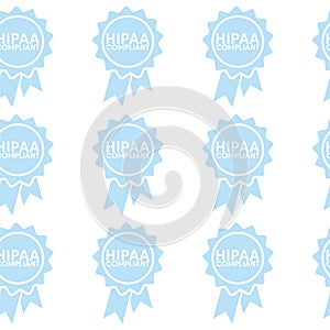 HIPAA badge seamless pattern isolated on white photo