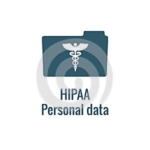 HIPAA Compliance icon set with hippa image involving medical privacy