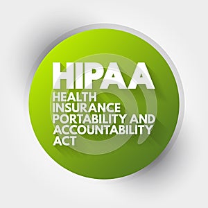 HIPAA - Health Insurance Portability and Accountability Act acronym, concept background