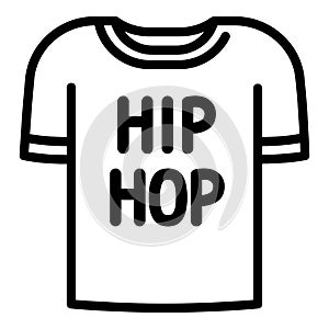 Hiphop tshirt icon, outline style