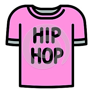 Hiphop tshirt icon, outline style