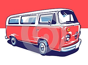 Hippie Car Vector Art