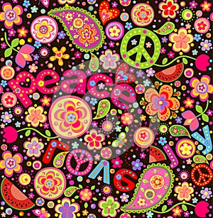 Hippie colorful wallpaper with watermelon photo