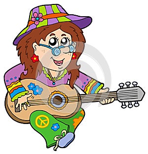 Hippie guitar player