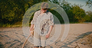 Hippie Inspirational Modern Musician Guitarist On A Sunny Day