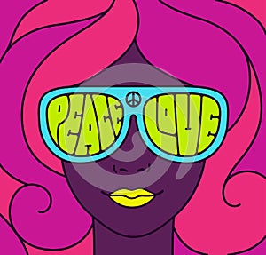 Hippie Love Peace Illustration