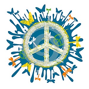 Hippie peace symbol