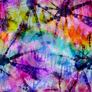 Hippie Rainbow Tie Dye Spike Print photo