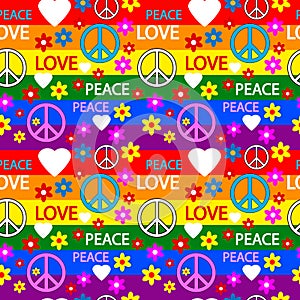 Hippie seamless pattern