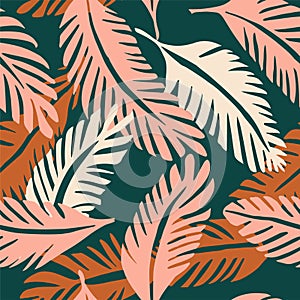 Hippie Seamless Summer Spring Invitation Pattern. Green Repeated Classic Plant Element, Seamless Texture.