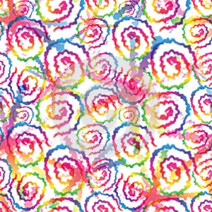 Hippie Tie Dye Rainbow LGBT Swirl Seamless Pattern in Abstract Background Style. Colorful Shibori Psychedelic Texture