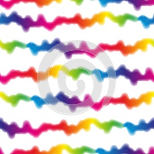 Hippie Tie Dye Rainbow LGBT Wave Seamless Pattern in Abstract Background Style. Colorful Shibori Psychedelic Texture