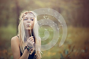 Hippie woman photo