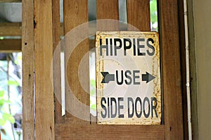 Hippies retro sign