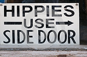 Hippies use side door