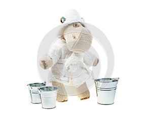 Hippo doll with buckets