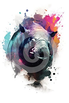 hippo form and spirit through an abstract lens. dynamic and expressive hippo print fashion design cute hippo poster