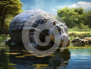 Hippo and Giant Tortoise