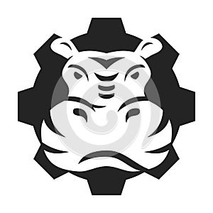 Hippo Logo template Isolated. Brand Identity. Abstract Vector graphic photo