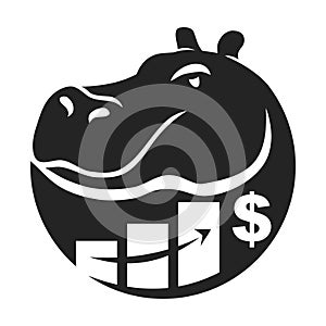 Hippo Logo template Isolated. Brand Identity. Abstract Vector graphic photo