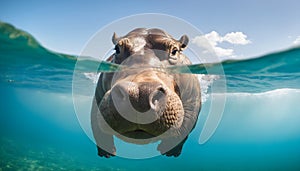 Hippo underwater