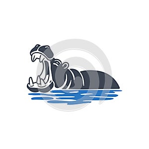 Hippo Water Icon