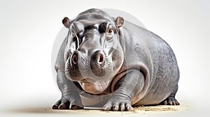 hippo on white background