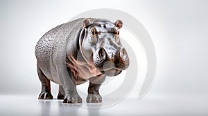 hippo on white background