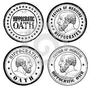 Hippocrates, hippocratic oath stamp set photo