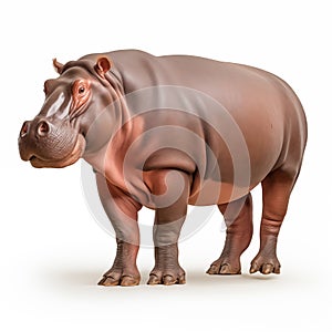 Hippopotamus African Safari Animal on White Background