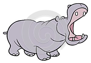 Hippopotamus cartoon illustration