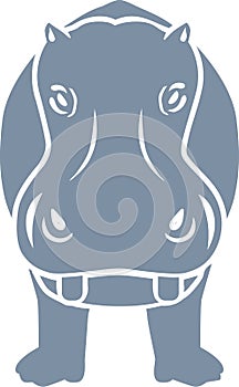 Hippopotamus frontview vector