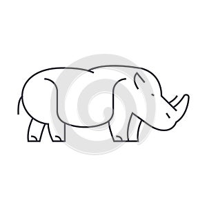 Hippopotamus,hippo vector line icon, sign, illustration on background, editable strokes