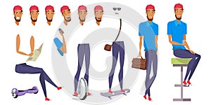 Hipster animated cartoon character design