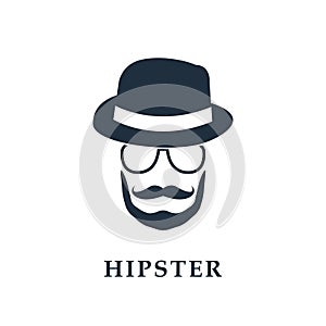Hipster avatar with hat and glasses.