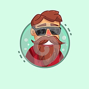 Hipster Beard Profile Icon