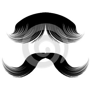 Hipster Black Mustache Icon Isolated on White Background