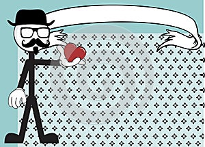 Hipster cartoon pictogram background heart
