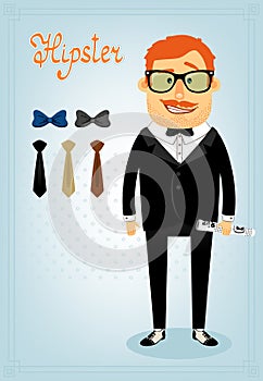 Hipster character pack for business man