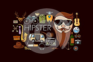 Hipster concept for web design template