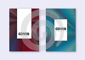 Hipster cover design template set. Red white blue