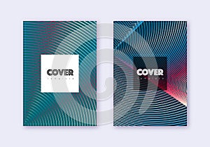 Hipster cover design template set. Red white blue